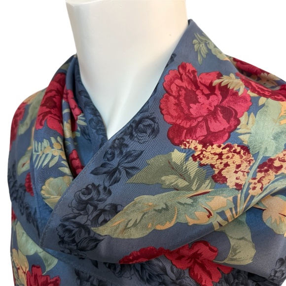 Liz Claiborne Floral Silk Scarf 🇯🇵– Made in Japan – Vintage 1994 - Picture 5 of 9